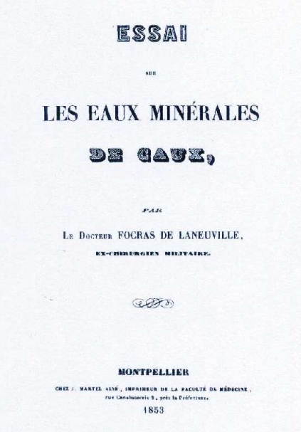 eaux minérales de Caux - Focras de Laneuville - 1853