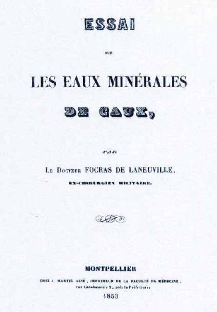 eaux minérales de Caux - Focras de Laneuville - 1853